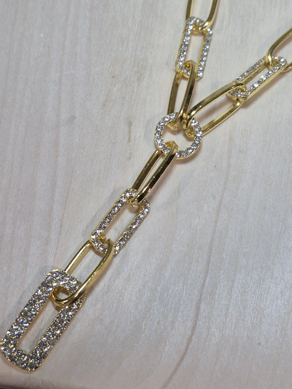 💛💛NEW💛💛 BEAUTIFUL!! CZ PaperClip Necklace In GOLD